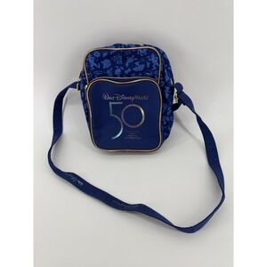 Walt DIsney World 50th Anniversary Crossbody Fabric Bag Purse Blue